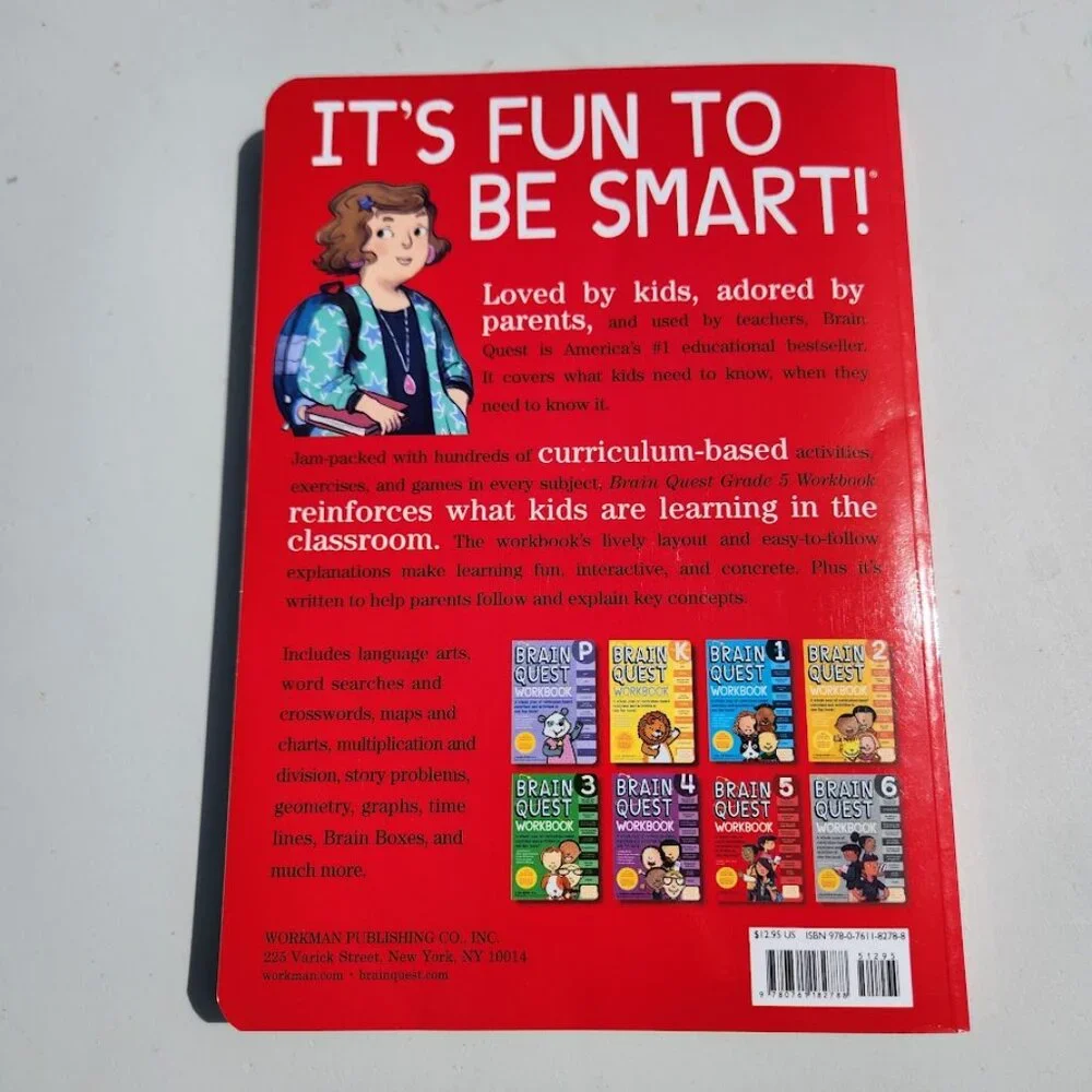 NEW Brain Quest Workbook Grade 5 5th Grade Book Paperback ‏ 320pages Stocking St